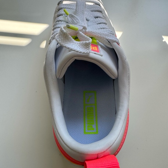 Beautiful Puma Womens Mayze Summer Squeeze Platform Sneakers Neon Stripes sz 7 - Picture 8 of 12